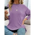 thumbnail image 4 of Womens Long Sleeve Tops Ribbed Loose Fit Oversized Sweatshirts with Side Slit High Low Hem Fall Outfits  XL, 4 of 5