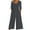 Black, variant on BXINGOHAI Womens Dressy Jumpsuits Casual One Piece Outfit Button Shorts Sleeve Wrap Drawstring Waist Wide Leg Long Pants Romper Black,L