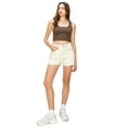 thumbnail image 4 of Cali1850 Women's Comfortable High Rise Contrast Stitch Cargo Shorts With Pockets And Belt Loops, 4 of 7