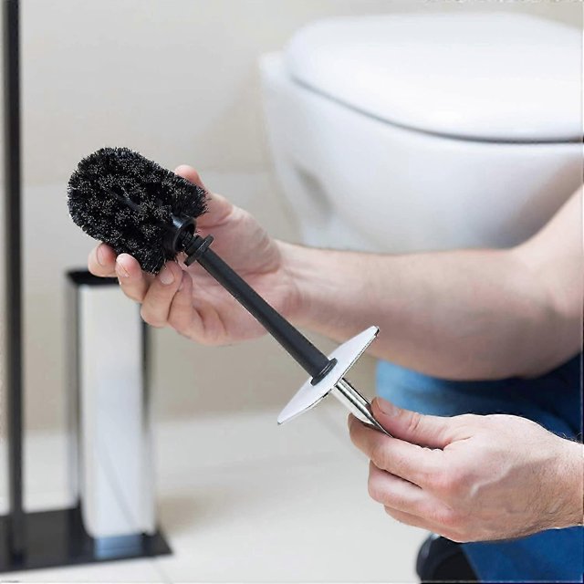 Toilet brush head in a set of 5, loose toilet brushes 10mm thread, replacement brush head diameter 8 cm, black