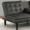 thumbnail image 4 of Furniture of America Canu Convertible Faux Leather Futon Daybeds with USB Port up to 500 lbs, Gray, 4 of 5