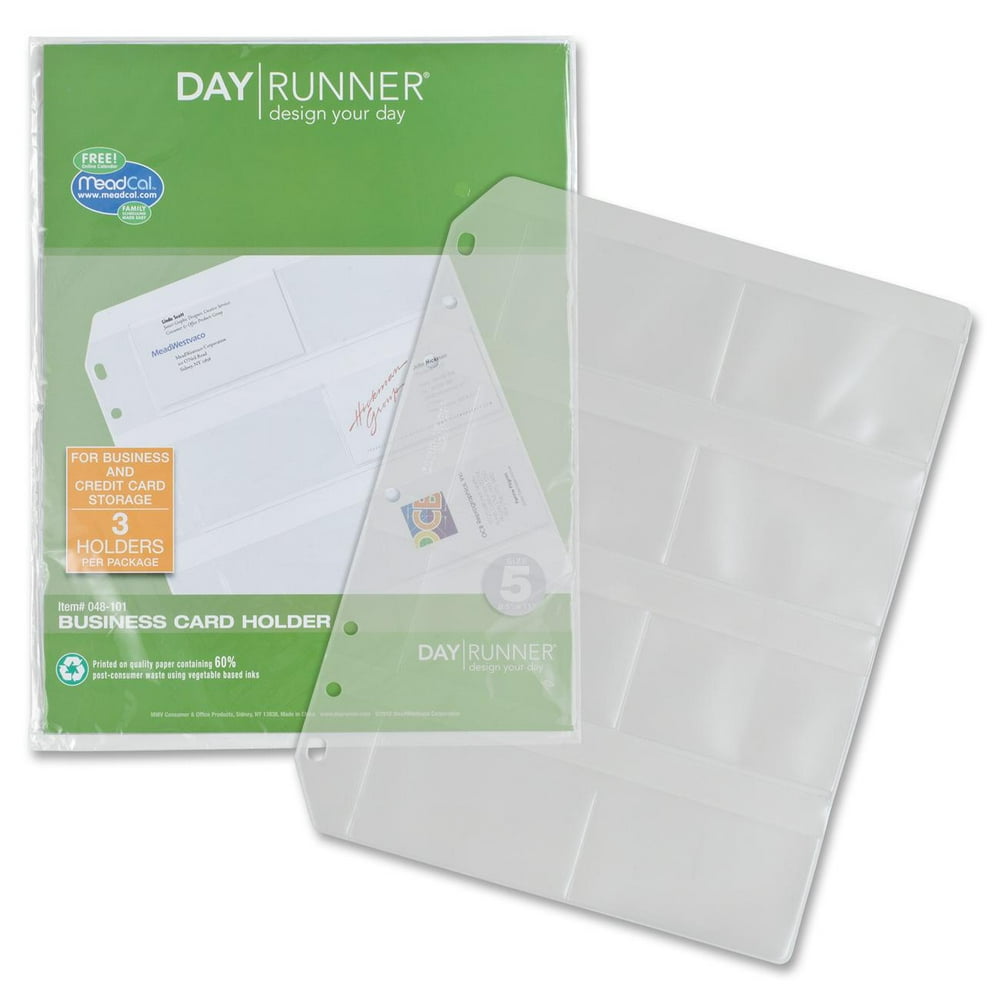 Day Runner, DRN048101, Eight Toploading Planner Card Slots, 1 / Each