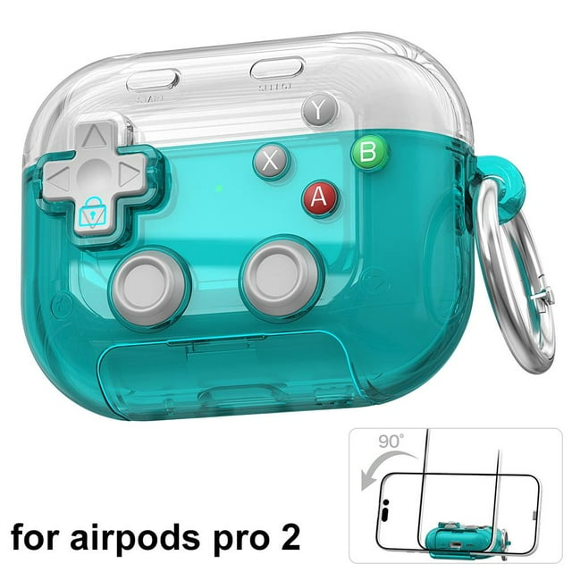 Protective Case Cover for Apple AirPods Pro 2, TPU Gamepad Design with Integrated Phone Stand, Shock-Absorbing, Anti-Scratch, Drop Protection, Portable, Gaming Accessory, Black