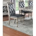 thumbnail image 6 of Formal Traditional Grey Finish Dining Room Furniture 7pc Set Table 6x Side Chairs Tufted Back Cushion Seats, 6 of 7