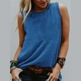 thumbnail image 5 of ZOHIUM Women's Summer Sleeveless Tank Top Loose Fit Casual Crew Neck T Shirts Basic Tee Tops (Blue,L), 5 of 5