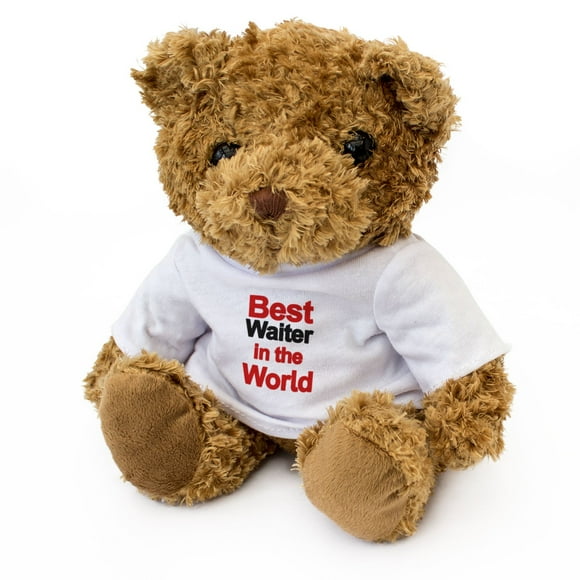 Best Waiter in The World - Teddy Bear - Cute Soft Cuddly - Award Gift Present Birthday Xmas
