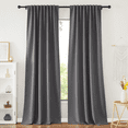 thumbnail image 3 of NICETOWN Blackout Curtains for Living Room, Pinch Pleated Room Darkening Thermal Insulated Drapes Privacy Noise Reducing Extra Long Drapes Window Treatments, Grey, 52"x108", 1 Pair, 3 of 8