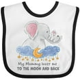 thumbnail image 3 of Inktastic My Mommy Loves Me to the Moon and Back Elephant Family Boys or Girls Baby Bib, 3 of 4