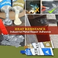 thumbnail image 2 of 3 Packs Heat Resistance Metal Repair Adhesive Gel Strong Bonding for Cracked Iron Steel Casting Tanks Plumbing High Temp 150°C DIY Welding Alternative A&B Epoxy Kit, 2 of 8