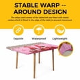 thumbnail image 4 of Red Gnomes Table Cloths for 6 Foot Rectangle Tables, Valentine's Day Love Roses Leaves Ombre Pink Patio Waterproof Elastic Fitted Tablecloths, Washable Rectangular Table Cover for Camping, 4 of 8