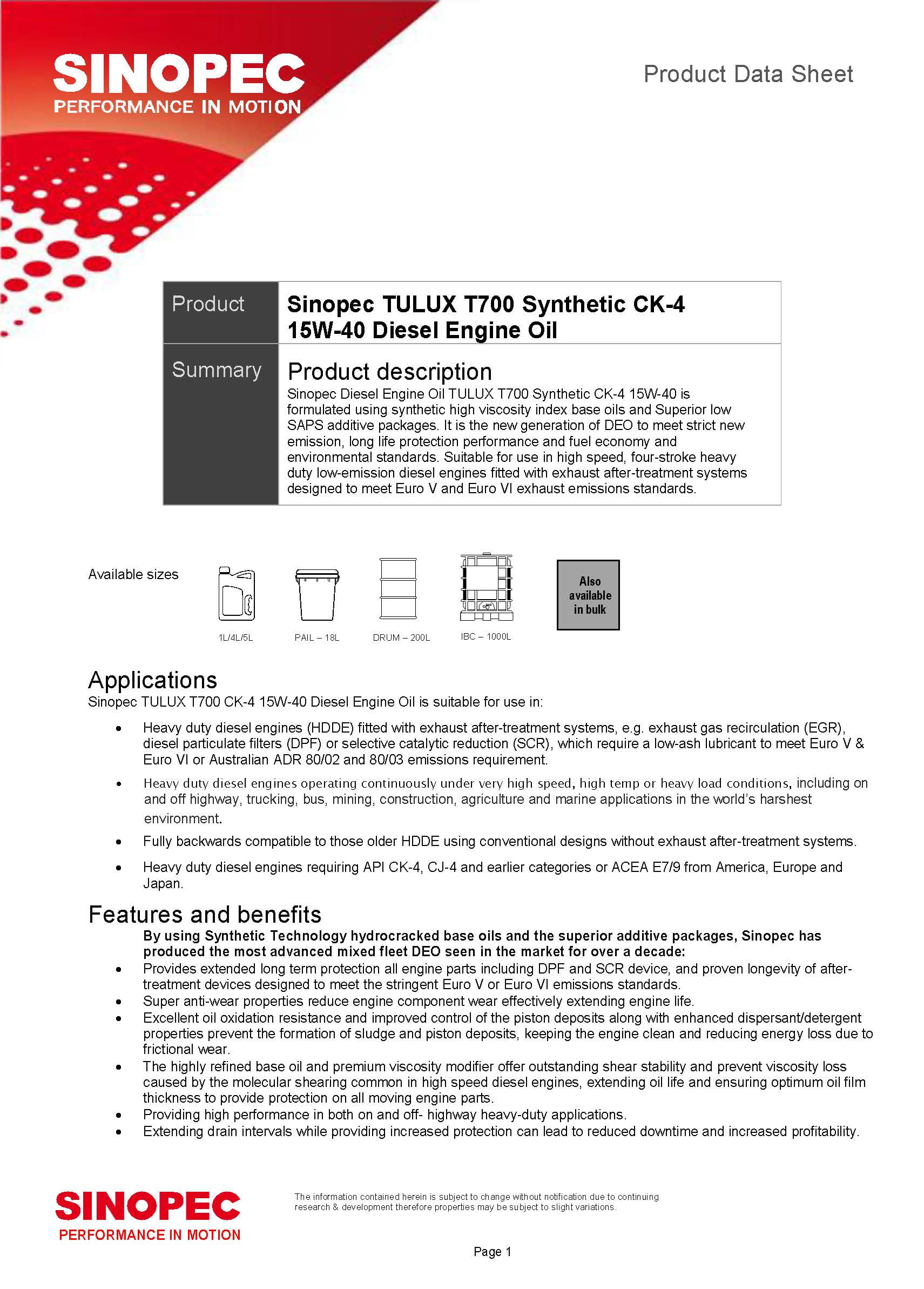 Motorol Gallant Diesel Engine Oil (15W40 API CH4) (5 Litre