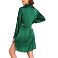 thumbnail image 4 of Ekouaer Long Sleeves Nightshirt Womens Silk Nightgowns Satin Sleepshirts Soft Sleepwear, 4 of 6