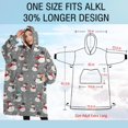 thumbnail image 4 of Oversized Wearable Blanket Hoodie,Gray Christmas Snowman Pattern Sherpa Blanket Hoodie with Super Pockets,Super Warm Fuzzy Pullover for Women & Men, 4 of 6