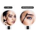 thumbnail image 2 of 1x 15x Magnifying Handheld Mirror, Double Sided Pedestal Magnification and True Image Makeup Mirror, Compact Size and Portable Vanity Cosmetic Mirror for Girl, 9.3" L x 1.9" W, 2 of 6