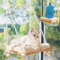 thumbnail image 2 of Cat Window Perch with Industrial-Grade Suction Cups - Solid Pine Wood Hammock Bed Soft Cushion - 42 lb Capacity for Cats Inside, 2 of 9