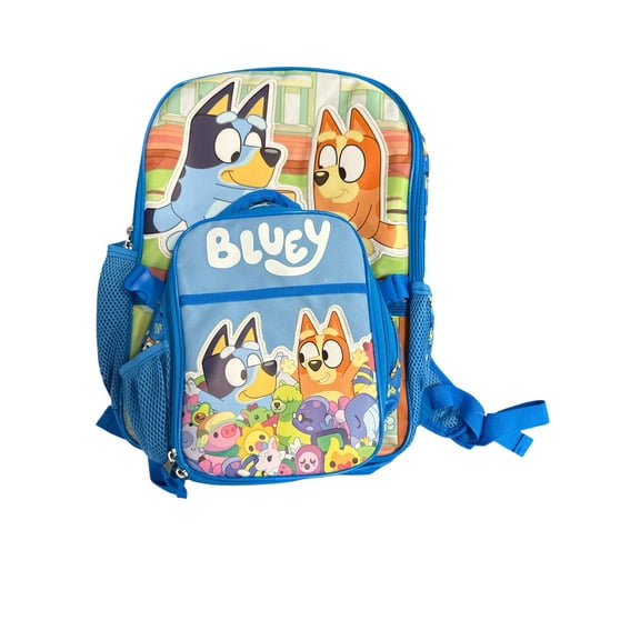Bluey Backpack with Lunch Totkpack with Lunch Tote, Laptop Compartment Backpack with Lunch Tote, Laptop Compartment