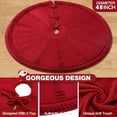 thumbnail image 3 of Ayieyill Christmas Tree Skirt, 48 inches Red Tree Skirt Luxury Cable Knit Knitted Thick Rustic Xmas Tree Skirt Decoration, Burgundy, 3 of 7