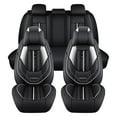 thumbnail image 3 of Maidao Car Seat Covers Full Set Leather for Volvo for S90 2016-Present 5 Seats Water Resistant Front Rear Cushion Protector with Pillow Black and White, 3 of 9
