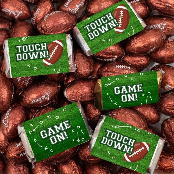 131 Pcs Football Party Candy Favors Miniatures and Chocolate Footballs by Just Candy (1.75 lbs)