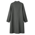 thumbnail image 6 of cocolona Trench Coat for Women Open Front Long Sleeve Solid Color Long Jacket Notch Lapel Lined Fall Winter Wool Coat with Pockets, 6 of 7