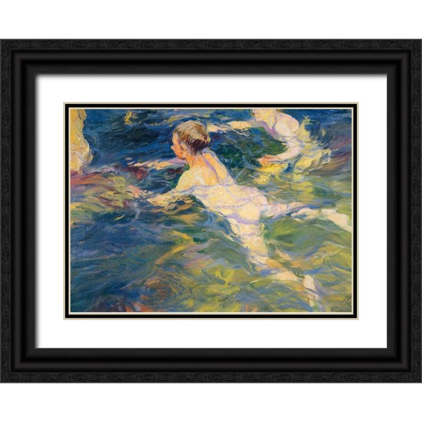 Sorolla Joaquin 14x11 Black Ornate Wood Framed With Double Matting