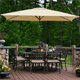thumbnail image 5 of Yaheetech 6.5x10FT Patio Umbrella with Push Button Tilt 6 Sturdy Ribs, Tan, 5 of 11