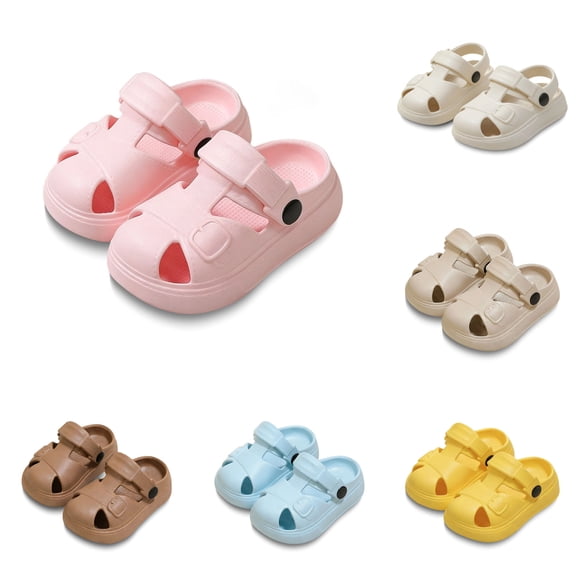 Fozruso Girls Sandals Close Toe,Sizes 6-6.5 Toddler,Kids Unisex Water Play Clogs Sandals With Breathable Holes For Beach Pool Outdoor Activities