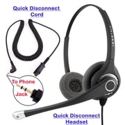 InnoTalk Superb Sound Pro Binaural Headset + 2.5 mm Headset Plug for Cordless Phone, Vtech, Panasonic