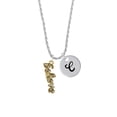 thumbnail image 2 of Delight Jewelry Goldtone Crystal Script ''Believe'' Silvertone Script Initial Disc - C - Charm Necklace, 20"+3", 2 of 4