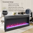 thumbnail image 3 of Indoor Fireplace 44 inch in wall recessed electric fireplace with remote and multi color flame & emberbed, LED light heater,Fireplace Accessories, 3 of 8