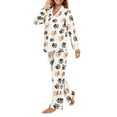 thumbnail image 2 of SCRAWLGOD Dog Paw Pjs Women Long Sleeve Tops and Pants for Women Button Up Pajama Sets Size XS V Neck Ladies 2 Piece Pajamas Comfy Nightwear Sets for Women, 2 of 7