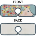 thumbnail image 4 of GZHJMY 4PCS Faucet Absorbent Mat, Hedgehog Flower Floral Washable Sink Splash Guard Drip Catcher, Kitchen Bath Countertop Microfiber Sink Drying Mats for Kitchen, 4 of 7