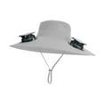 thumbnail image 4 of Sombrero para el sol con abanicos multifuncional para senderismo, camping, ciclismo, pesca y mochilerismo. Gris claro, 4 of 9