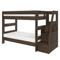 thumbnail image 3 of Modern Farmhouse Twin Over Twin Bunk Bed With Staircase, Barnwood Brown, 3 of 8