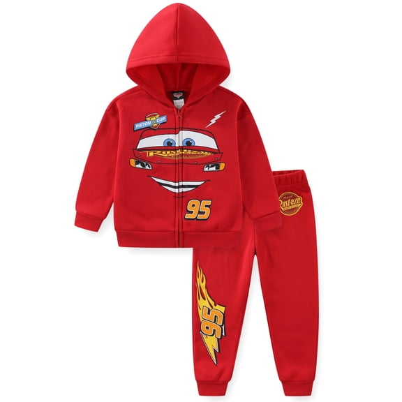 Disney Cars Lightning McQueen Zip-Up Hoodie and Pant Set (Boys), 2 Piece Set, Sizes 2T-7