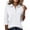 White #1, variant on WULMLEO Women's 3/4 Sleeve Polo Shirts - Classic Collar with Button Placket, Casual Loose Fit Top for Everyday & Work Wear Dark Gray L