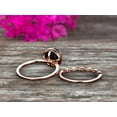 thumbnail image 5 of 2.25 Carat Round Cut VS Black Diamond Moissanite Engagement Ring Set 10k Rose Gold Milgrain Band Halo Anniversary Gift Personalized for Brides, 5 of 5