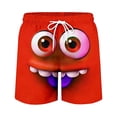 thumbnail image 4 of Telankuip Casual Lightweight Comfy Shorts Men's Funny Expression Printing Straight Leg Beach Five Point Pants Loose Breathable for Summer Swimming and Surfing 5-Red L, 4 of 4