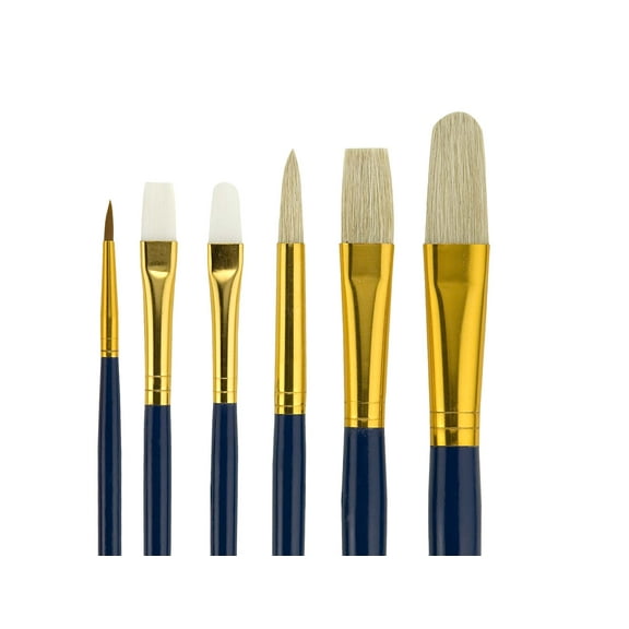 Creative Mark Fundamentals Paint Brush No. 18 Set of 6 - Long Handled For Decorative Arts, Watercolor, Acrylic, Oils, & More! - 12 Pack (72 Pcs)