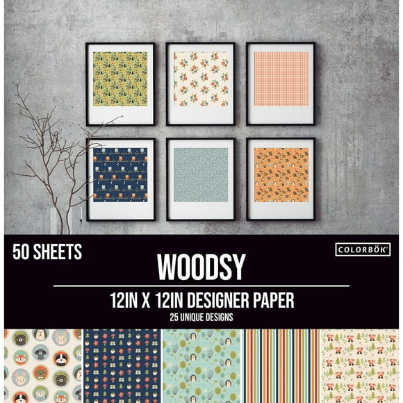 Tablette de papiers décoratifs de 30.5 cm Boisé Colorbok