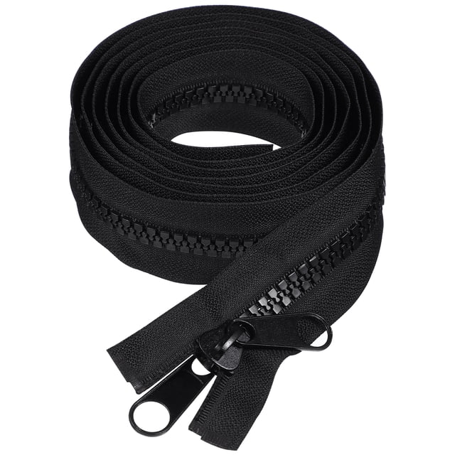 Cremallera de resina alargada gris de 200 cm Cremallera duradera separable de doble cara con extremo de retención para saco de dormir Tienda de campaña Abrigo Cortina de puerta