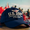 thumbnail image 3 of USA 250th Anniversary Embroidered Heritage Hat, Patriotic Retro Washed Baseball Cap for Men & Women, Adjustable Tribute Cap, Celebrate 250 Years of Unity, Independence, and Pride, 3 of 8