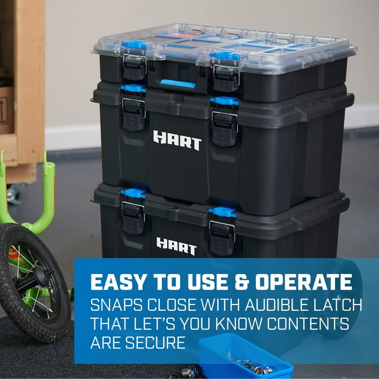 HART Stack System, Mobile Toolbox for Storage and Organization, 3 Piece  Resin Plastic Modular Toolbox System