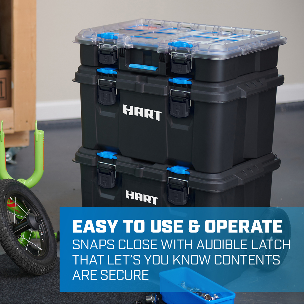 HART Stack System, Mobile Toolbox for Storage and Organization, 3 Piece Resin Plastic Modular Toolbox System - image 5 of 10