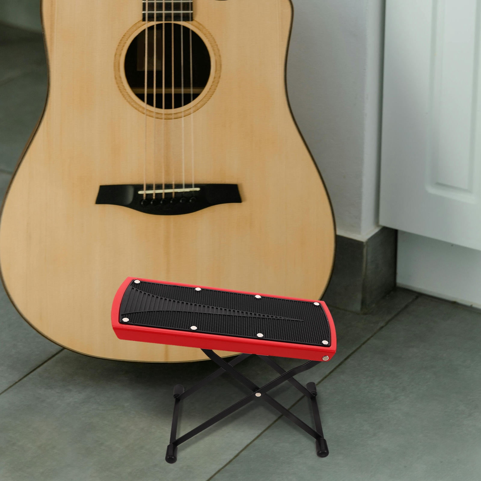 HONMEET Adjustable Portable Folding Guitar Footrest Metal Stand for Classical Guitar Players and Musicians