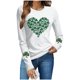 thumbnail image 5 of Mujeres de Manga Larga Tops Casual Día de San Patricio Impresión Cuello Redondo Blusa Suelta Poliéster Ligero Suave Cómodo para Primavera Verano, 5 of 6
