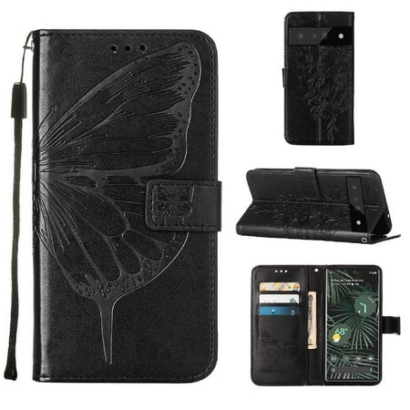

Case for Google Pixel 6 RPO 5G Flip Cover Premium Leather Embossing Butterfly Magnetic