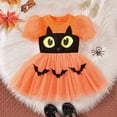 thumbnail image 2 of lnmuld Cat Bat Tutu Dress Puff Short Sleeve Solid Tulle Halloween Cosplay Party Outfit 3-4 Years, 2 of 5
