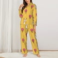 thumbnail image 2 of Pajama Sets for Women 2 Pcs, Cute Dog Ice Cream Button Down Long Sleeve Sleepwear Lounge PJ Sets, 2 of 6