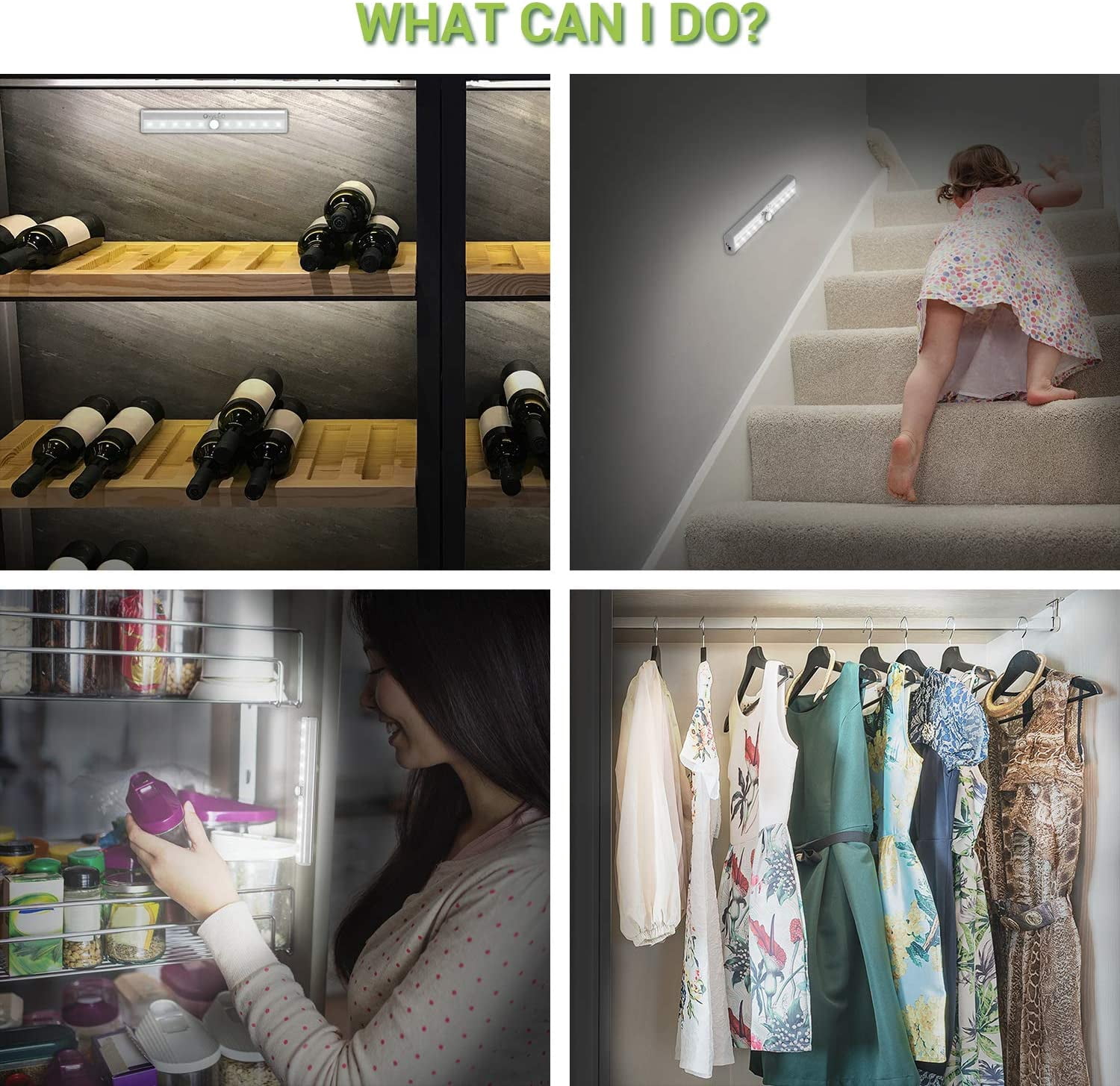 Wireless Motion Sensor Cabinet Lights 10-LED Closet Lights LED Under Cabinet Lighting for Wardrobe/Drawer/Stairs/Cupboard,Stick On Anywhere,3 Pack